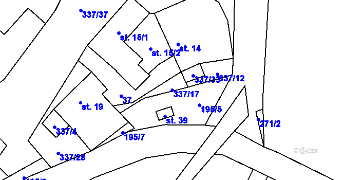 Parcela st. 337/17 v KÚ Litkovice, Katastrální mapa