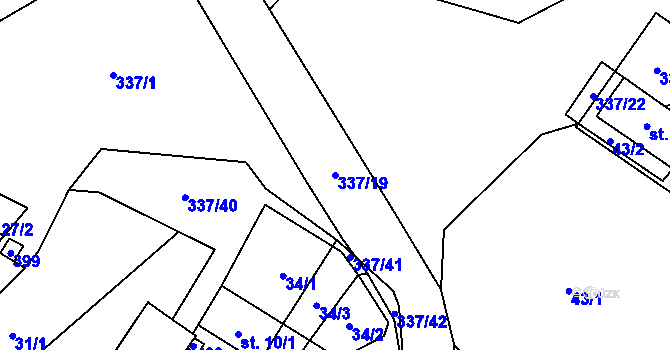 Parcela st. 337/19 v KÚ Litkovice, Katastrální mapa