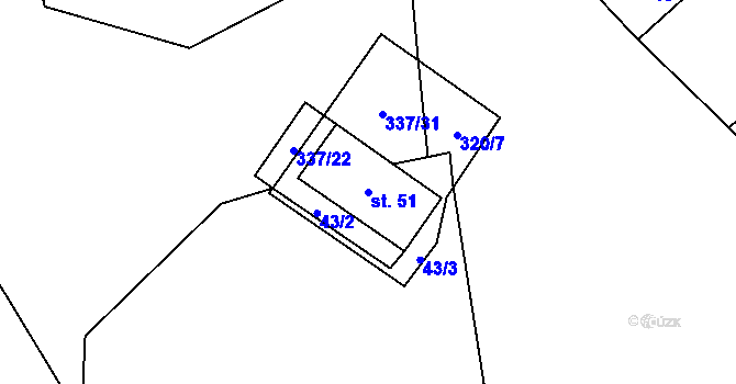 Parcela st. 51 v KÚ Litkovice, Katastrální mapa