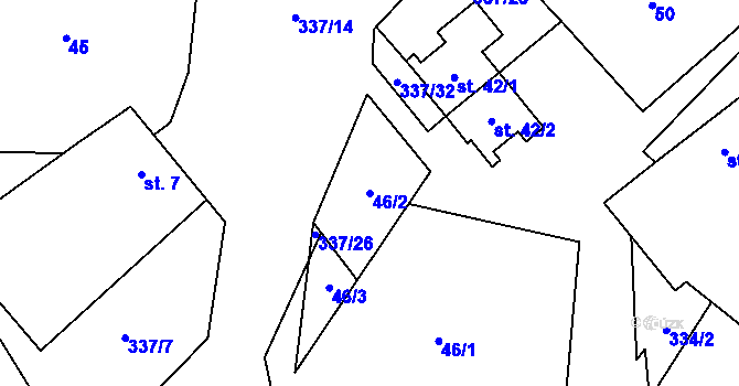 Parcela st. 46/2 v KÚ Litkovice, Katastrální mapa