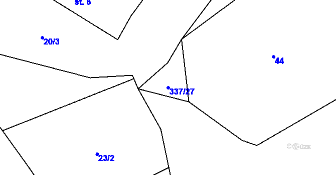 Parcela st. 337/27 v KÚ Litkovice, Katastrální mapa