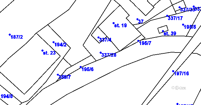 Parcela st. 337/28 v KÚ Litkovice, Katastrální mapa