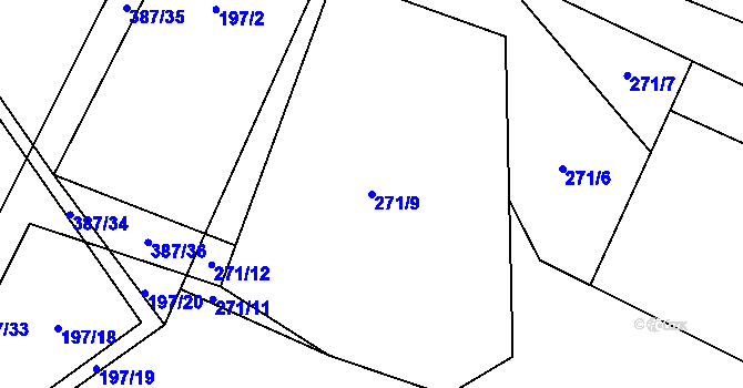 Parcela st. 271/9 v KÚ Litkovice, Katastrální mapa