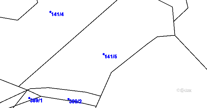 Parcela st. 141/5 v KÚ Litkovice, Katastrální mapa