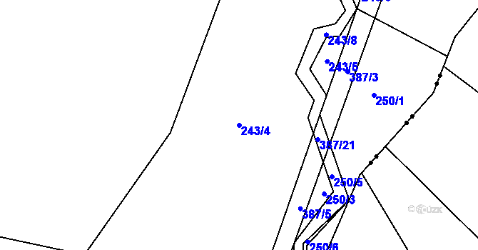 Parcela st. 243/4 v KÚ Litkovice, Katastrální mapa