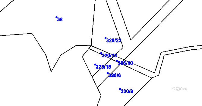Parcela st. 320/18 v KÚ Litkovice, Katastrální mapa