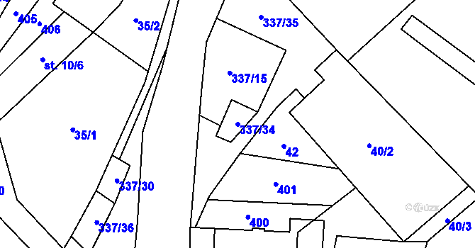 Parcela st. 337/34 v KÚ Litkovice, Katastrální mapa
