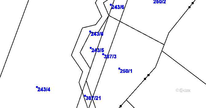 Parcela st. 387/3 v KÚ Litkovice, Katastrální mapa