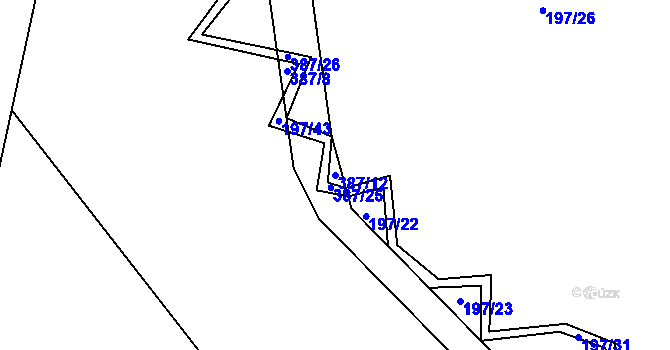 Parcela st. 387/12 v KÚ Litkovice, Katastrální mapa