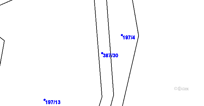 Parcela st. 387/30 v KÚ Litkovice, Katastrální mapa