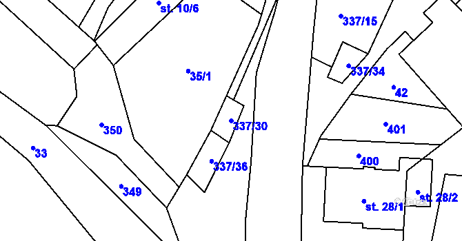 Parcela st. 337/30 v KÚ Litkovice, Katastrální mapa