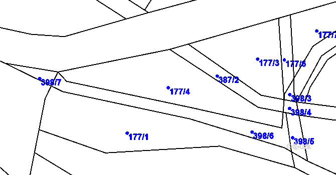 Parcela st. 177/4 v KÚ Litkovice, Katastrální mapa
