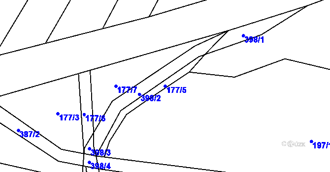 Parcela st. 177/5 v KÚ Litkovice, Katastrální mapa