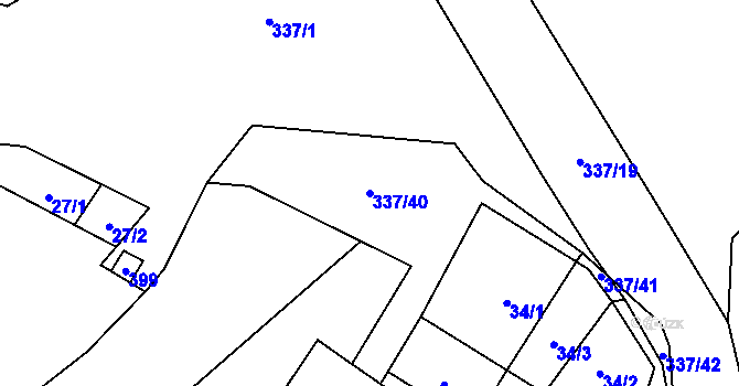Parcela st. 337/40 v KÚ Litkovice, Katastrální mapa
