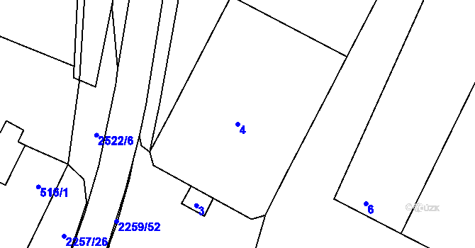 Parcela st. 4 v KÚ Litobratřice, Katastrální mapa