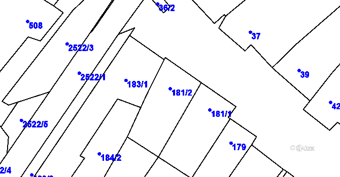 Parcela st. 181/2 v KÚ Litobratřice, Katastrální mapa