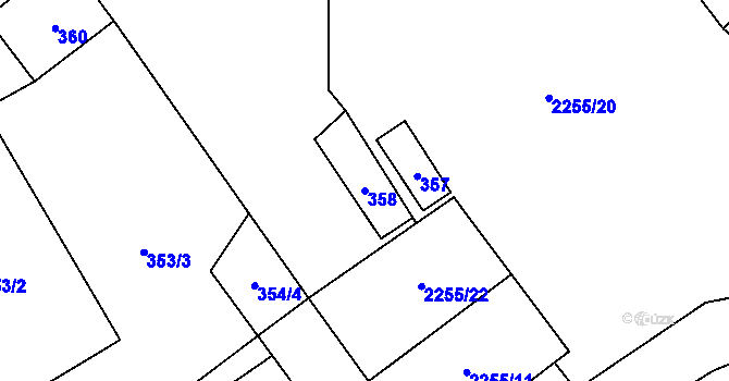Parcela st. 358 v KÚ Litobratřice, Katastrální mapa