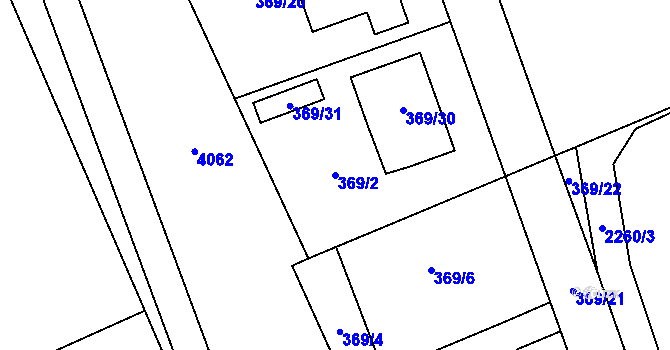 Parcela st. 369/2 v KÚ Litobratřice, Katastrální mapa