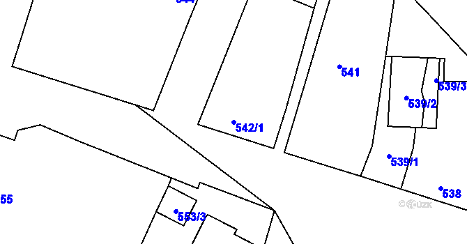 Parcela st. 542/1 v KÚ Litobratřice, Katastrální mapa