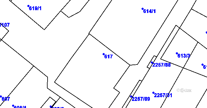 Parcela st. 617 v KÚ Litobratřice, Katastrální mapa