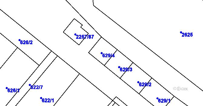 Parcela st. 629/4 v KÚ Litobratřice, Katastrální mapa