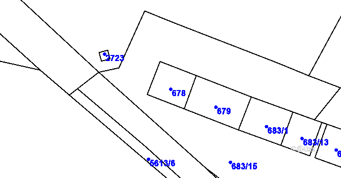 Parcela st. 678 v KÚ Litobratřice, Katastrální mapa