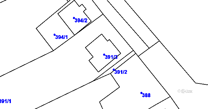 Parcela st. 391/3 v KÚ Litobratřice, Katastrální mapa