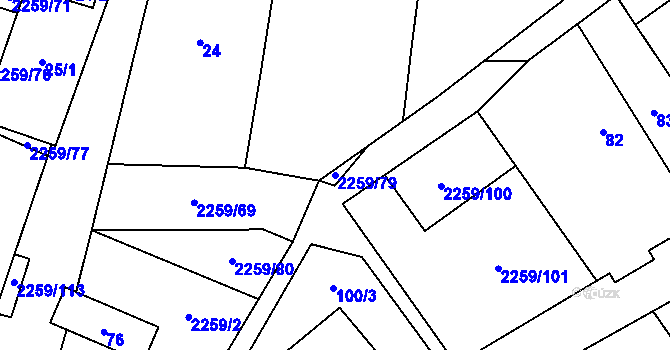 Parcela st. 2259/79 v KÚ Litobratřice, Katastrální mapa