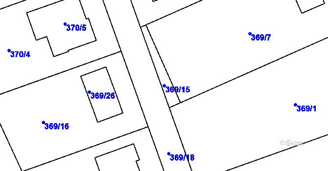 Parcela st. 369/15 v KÚ Litobratřice, Katastrální mapa
