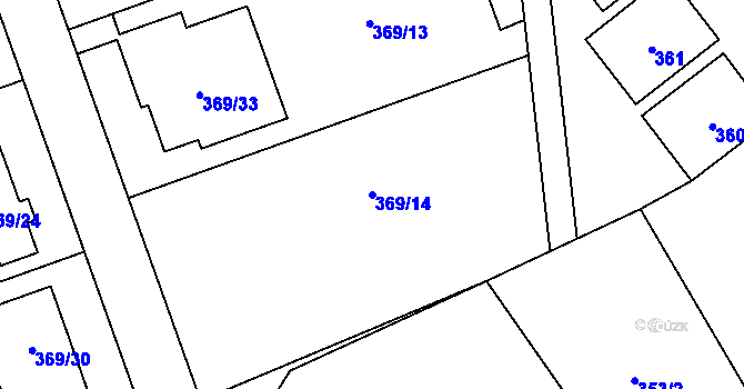 Parcela st. 369/14 v KÚ Litobratřice, Katastrální mapa
