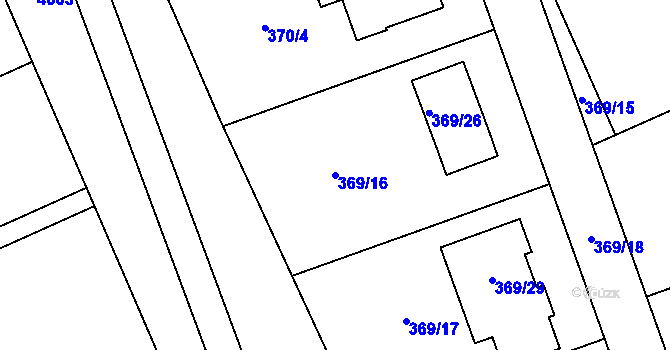 Parcela st. 369/16 v KÚ Litobratřice, Katastrální mapa