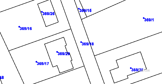 Parcela st. 369/18 v KÚ Litobratřice, Katastrální mapa
