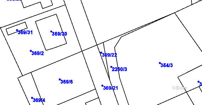 Parcela st. 369/22 v KÚ Litobratřice, Katastrální mapa