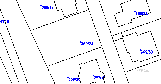 Parcela st. 369/23 v KÚ Litobratřice, Katastrální mapa