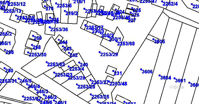 Parcela st. 2253/29 v KÚ Litobratřice, Katastrální mapa