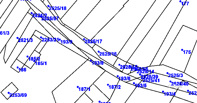 Parcela st. 2525/16 v KÚ Litobratřice, Katastrální mapa