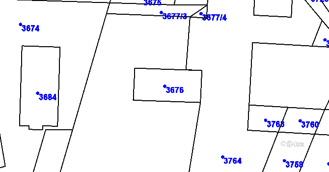 Parcela st. 3676 v KÚ Litobratřice, Katastrální mapa