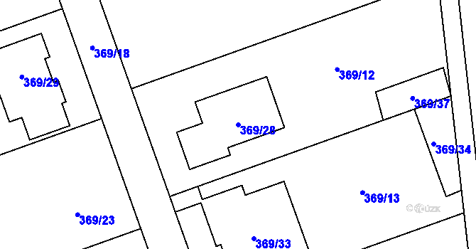 Parcela st. 369/28 v KÚ Litobratřice, Katastrální mapa