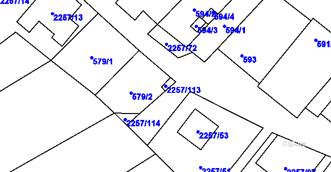 Parcela st. 2257/113 v KÚ Litobratřice, Katastrální mapa