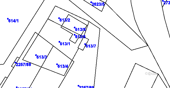 Parcela st. 613/7 v KÚ Litobratřice, Katastrální mapa