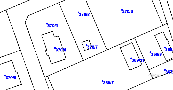 Parcela st. 370/7 v KÚ Litobratřice, Katastrální mapa