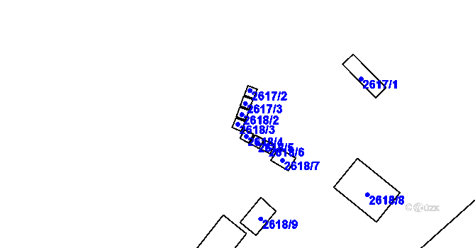 Parcela st. 2618/3 v KÚ Litobratřice, Katastrální mapa