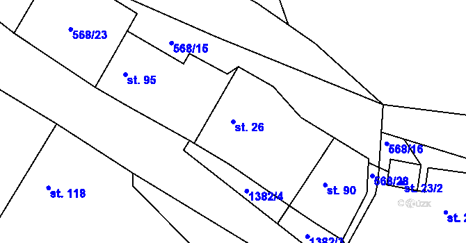 Parcela st. 26 v KÚ Litohlavy, Katastrální mapa