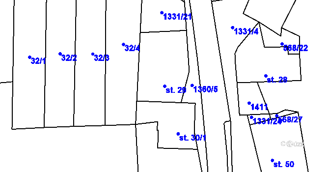 Parcela st. 29 v KÚ Litohlavy, Katastrální mapa