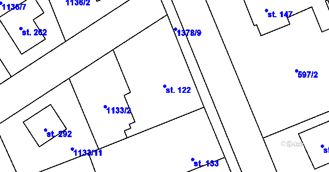 Parcela st. 122 v KÚ Litohlavy, Katastrální mapa
