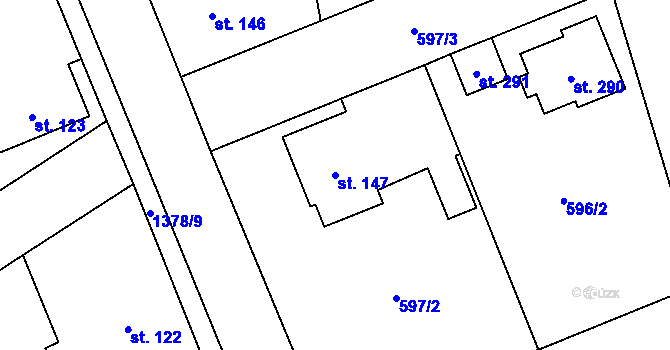 Parcela st. 147 v KÚ Litohlavy, Katastrální mapa