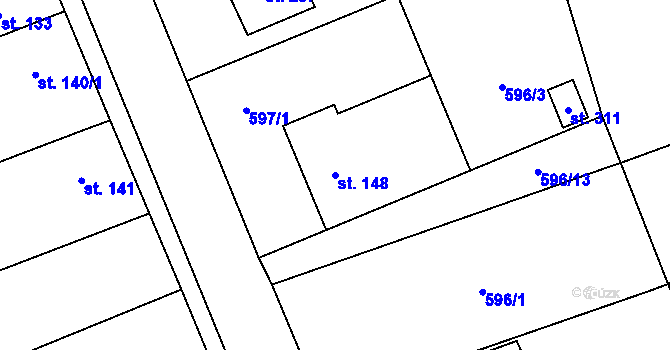 Parcela st. 148 v KÚ Litohlavy, Katastrální mapa