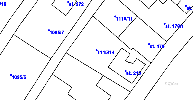 Parcela st. 1115/14 v KÚ Litohlavy, Katastrální mapa