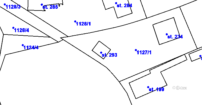 Parcela st. 293 v KÚ Litohlavy, Katastrální mapa