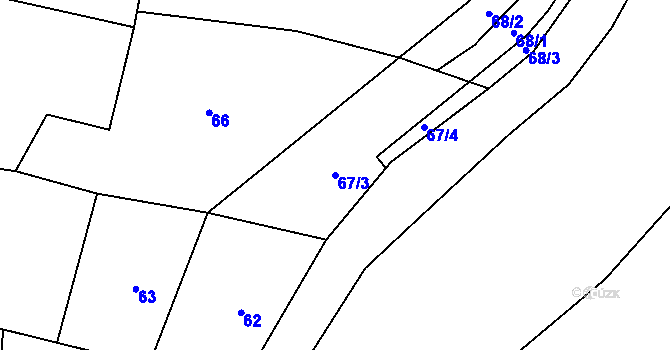 Parcela st. 67/3 v KÚ Litohlavy, Katastrální mapa